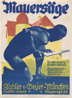 Lot 3388, Auction  127, Hohlwein, Ludwig, Mauersäge. Farblithographie