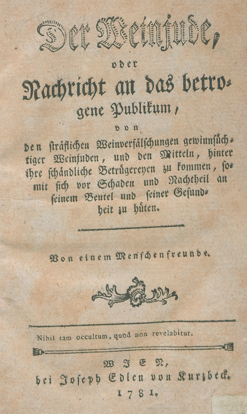 Lot 407, Auction  127, Weinjude, Der, oder Nachricht an das betrogene Publikum