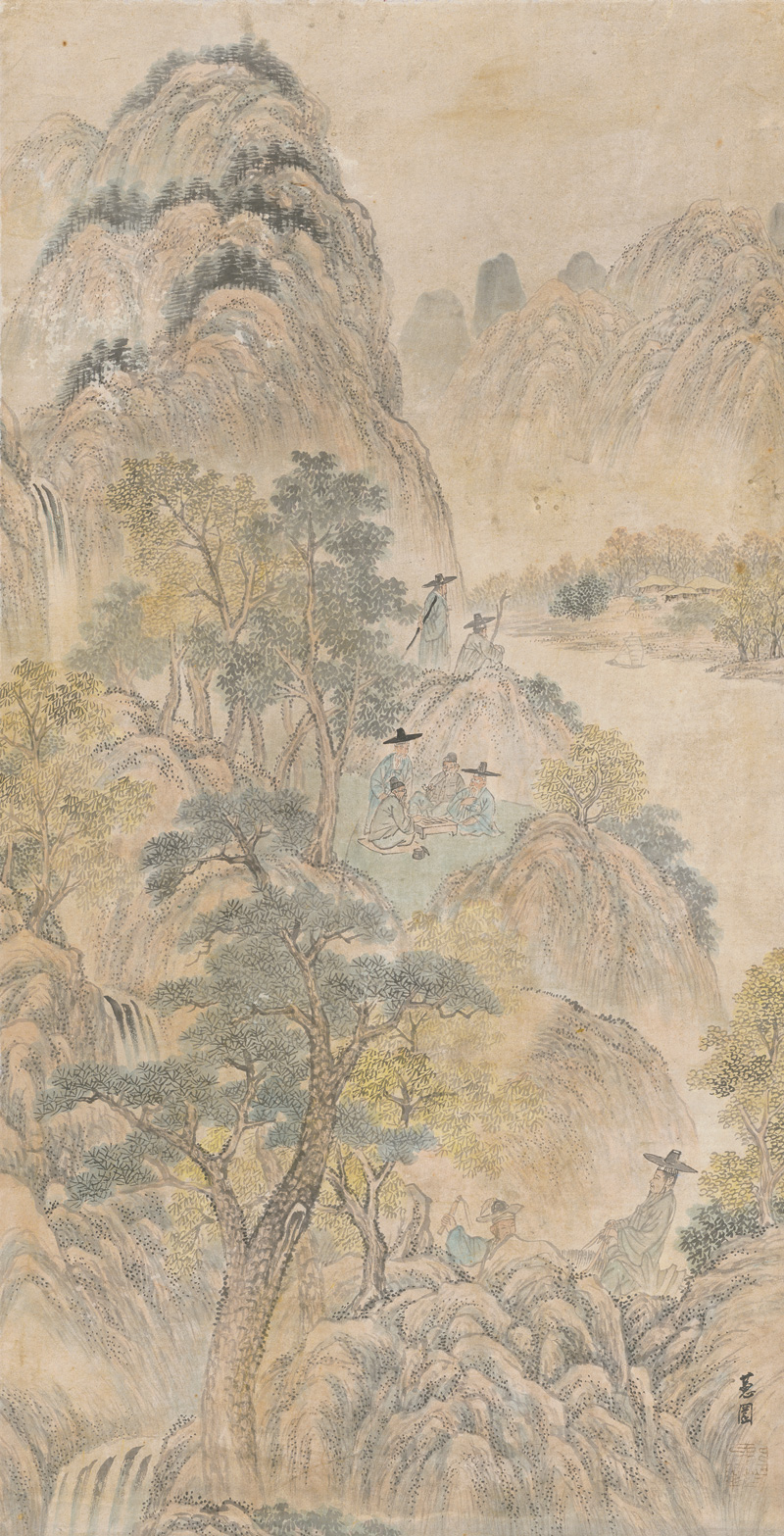 Lot 659, Auction  127, Weiqi-Spieler, Chinesisches Tuschemalerei in Aquarellfarben auf Papier