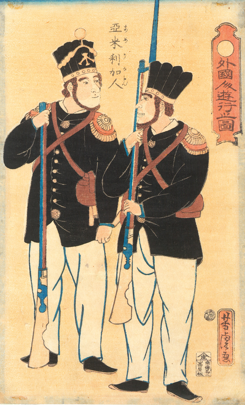 Lot 669, Auction  127, Yoshitora, Utagawa, Amerikajin. Yokohama-e Farbholzschnitt