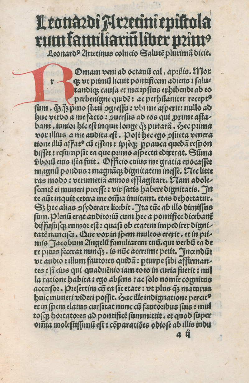 Lot 1069, Auction 127, Bruni, Leonardo, Epistolarum familiarium libri IX. Hrsg. Johannes Honorius de Cubito.