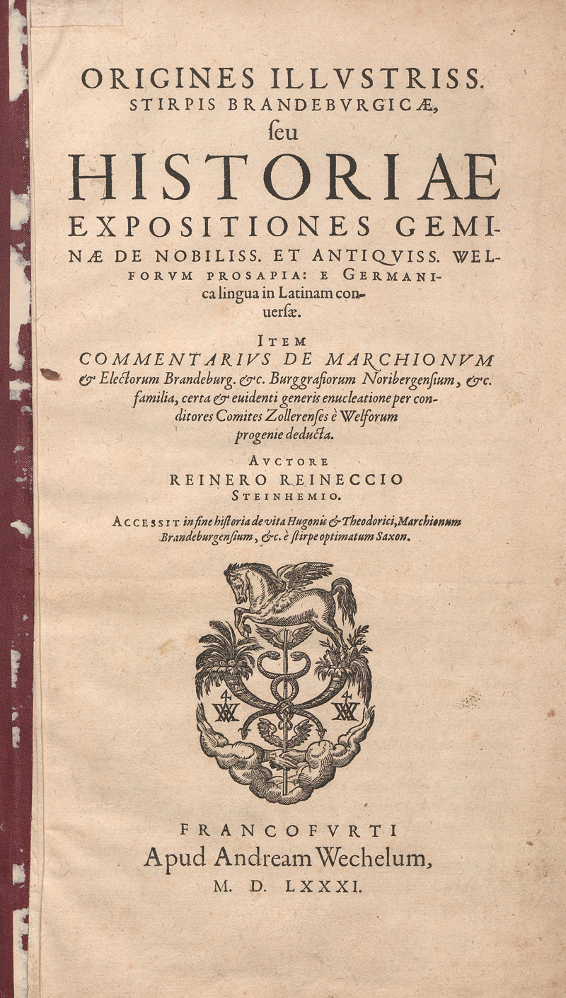 Lot 1188, Auction 127, Reineck, Reiner, Origines illustriss. stirpis Brandeburgicae, seu historiae expositiones geminae de nobiliss