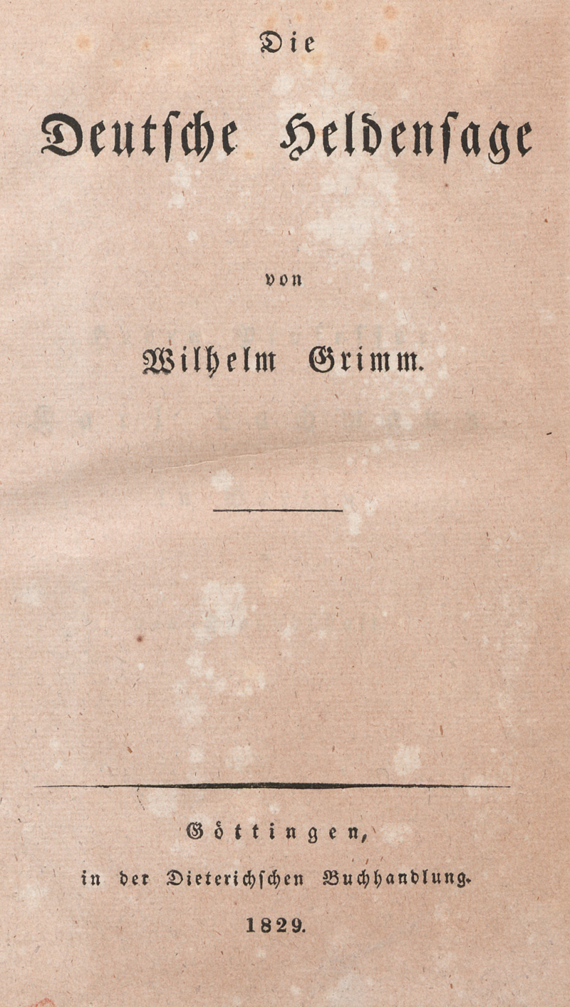 Lot 2051, Auction 127, Grimm, Wilhelm, Die Deutsche Heldensage