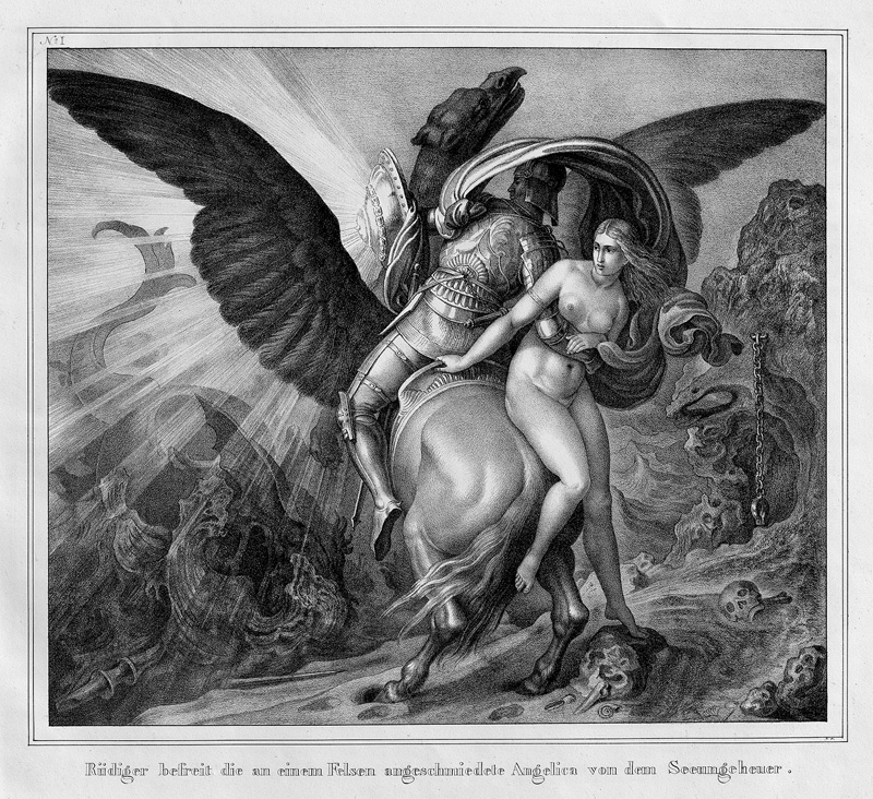 Lot 2148, Auction 127, Schnorr von Carolsfeld, Julius, Sechs Bilder aus Ariosto's Rasendem Roland