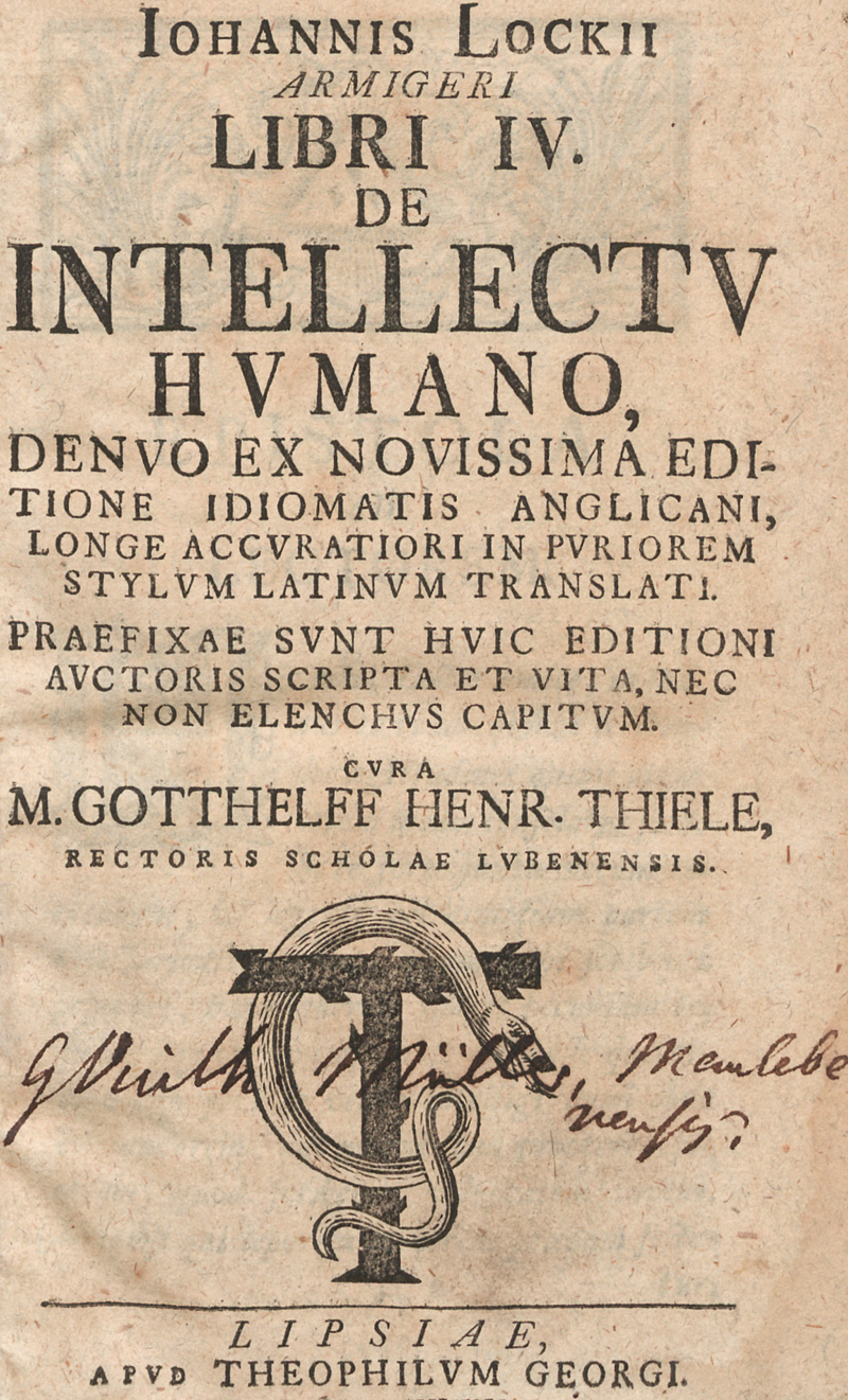 Lot 2184, Auction 127, Locke, John, De intellectu humano