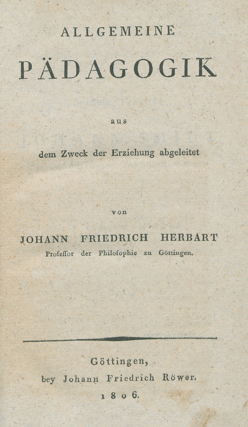 Lot 2198, Auction 127, Herbart, Johann Friedrich, Allgemeine Pädagogik aus dem Zweck der Erziehung abgeleitet.