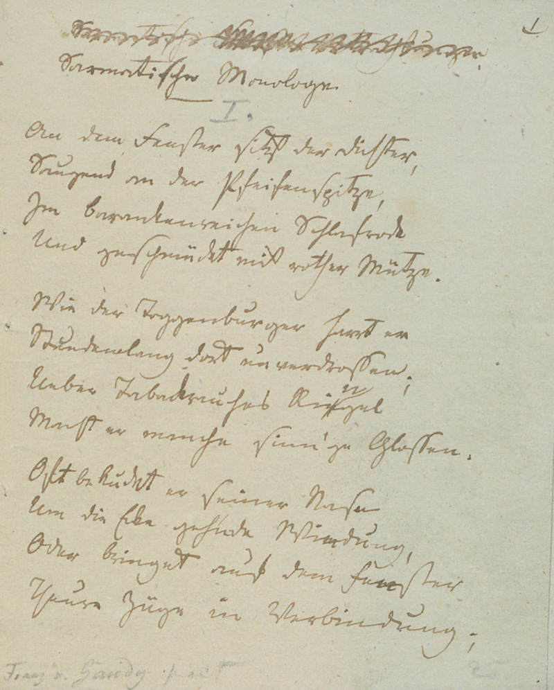 Lot 2514, Auction 127, Gaudy, Franz von, Signiertes Gedichtmanuskript