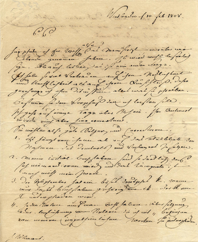 Lot 2564, Auction 127, Gagern, Hans Christoph von, Brief an den Verleger Wilmans. 1808