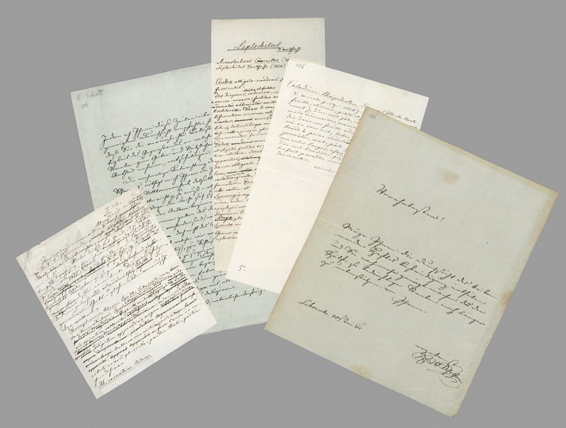Lot 2571, Auction  127, Schott, Heinrich Wilhelm, 8 eigenh. Briefe und Schriftstücke 1834-1836