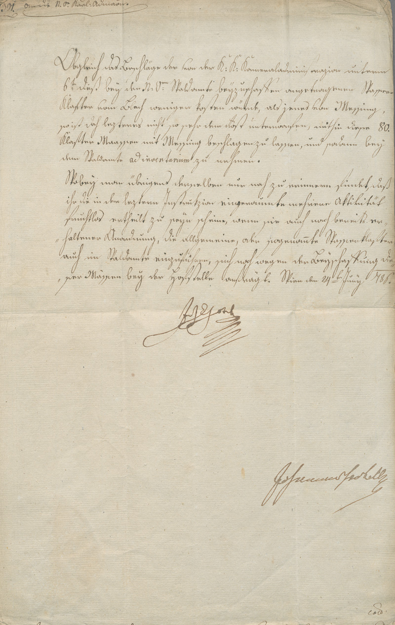 Lot 2597, Auction 127, Joseph II., röm.-dt. Kaiser, Brief an die Wiener Kameraladministration. 1786
