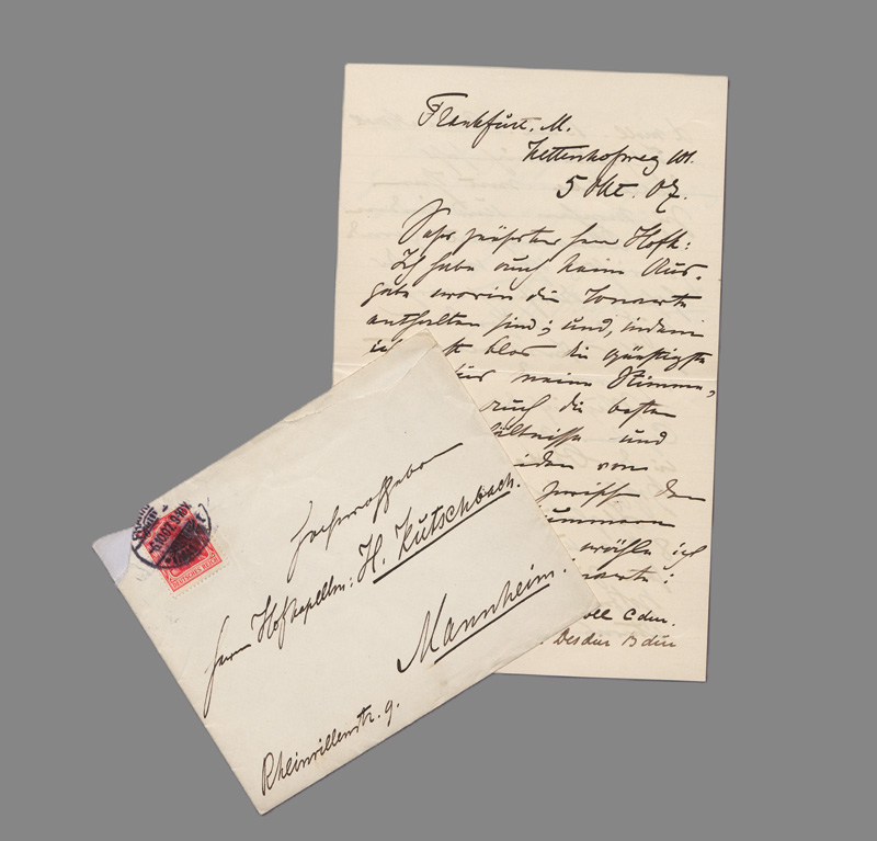 Lot 2640, Auction 127, Messchaert, Johannes, Brief an den Dirigenten Hermann Kutzschbach in Mannheim. 1907