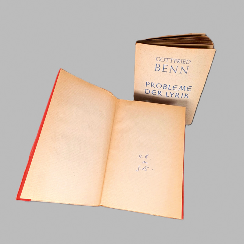 Lot 3032, Auction  127, Benn, Gottfried, Zwei Widmungsexemplare