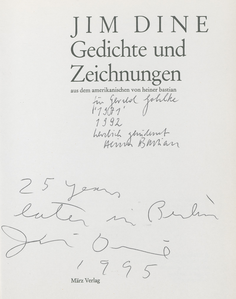 Lot 3079, Auction 127, Dine, Jim, Gedichte und Zeichnungen