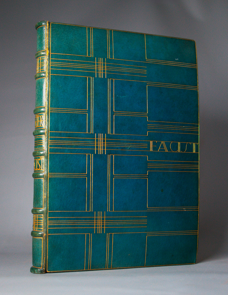 Lot 3089, Auction 127, Einband und Gaus, Gottfried, Petrolfarbener Lederband im Bauhaus-Stil