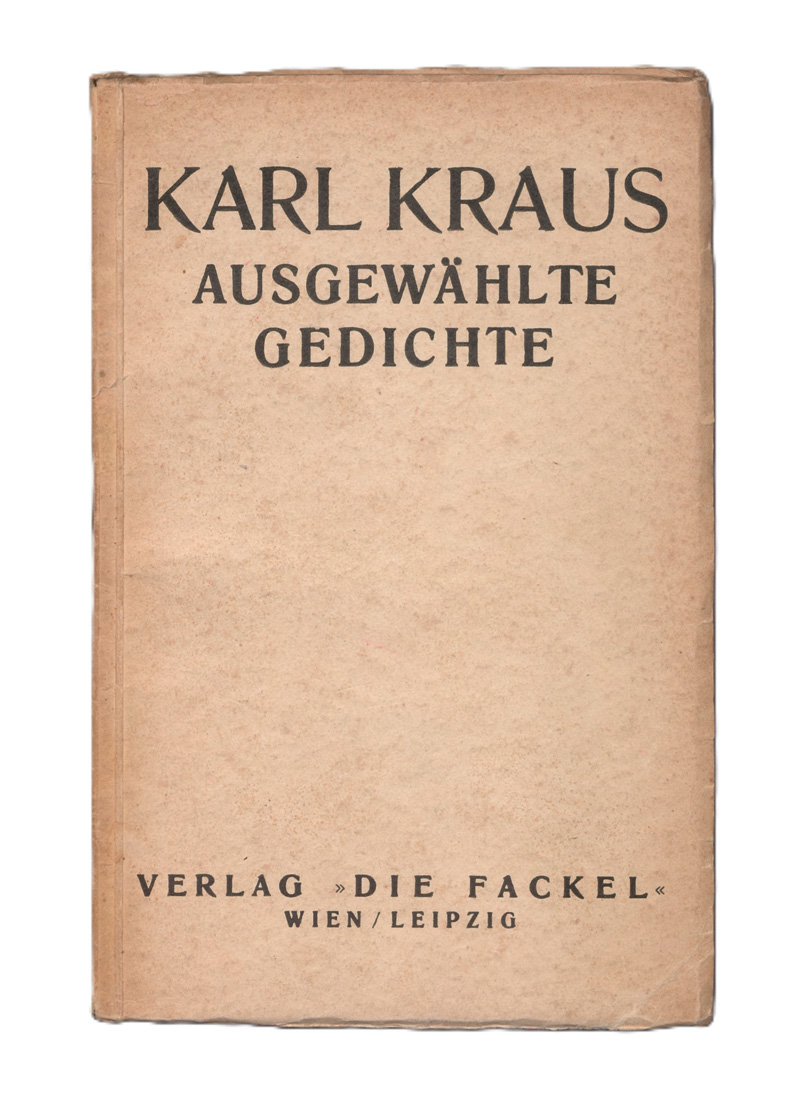 Lot 3194, Auction  127, Kraus, Karl, Ausgewählte Gedichte